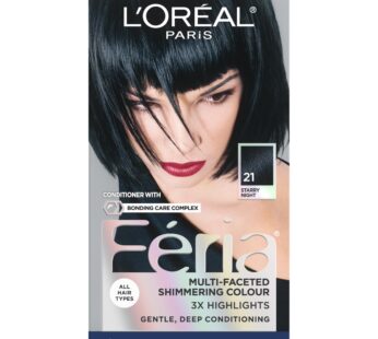 L’Oreal Paris Feria Multi-Faceted Shimmering Permanent Hair Color, 21 Starry Night (Bright