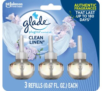 Glade PlugIns Refills Air Freshener, Scented and Essential Oils for Home and Bathroom, Cle