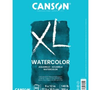 Canson XL Series Watercolor Pad, Heavyweight White Paper, Foldover Binding, 30 Sheets, 9×1