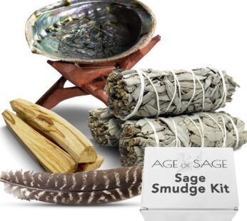 Age of Sage Sage Smudge Kit – California White Sage Incense, California White Sage Sticks,