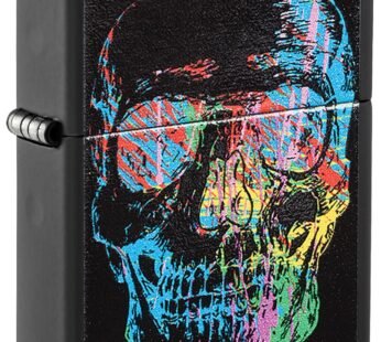 Zippo Colorful Skull Black Matte Pocket Lighter