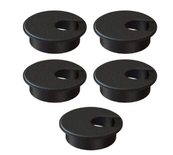 MAHDPRO Desk Grommet 2 Inch (50 mm) Pack of 5-Black ABS Plastic Cable Hole Cover to Arrang