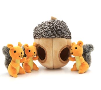 MODERN WAVE – Interactive Squeaky Plush Hide and Seek Squirrel Type Puzzle Toy for Dogs, M