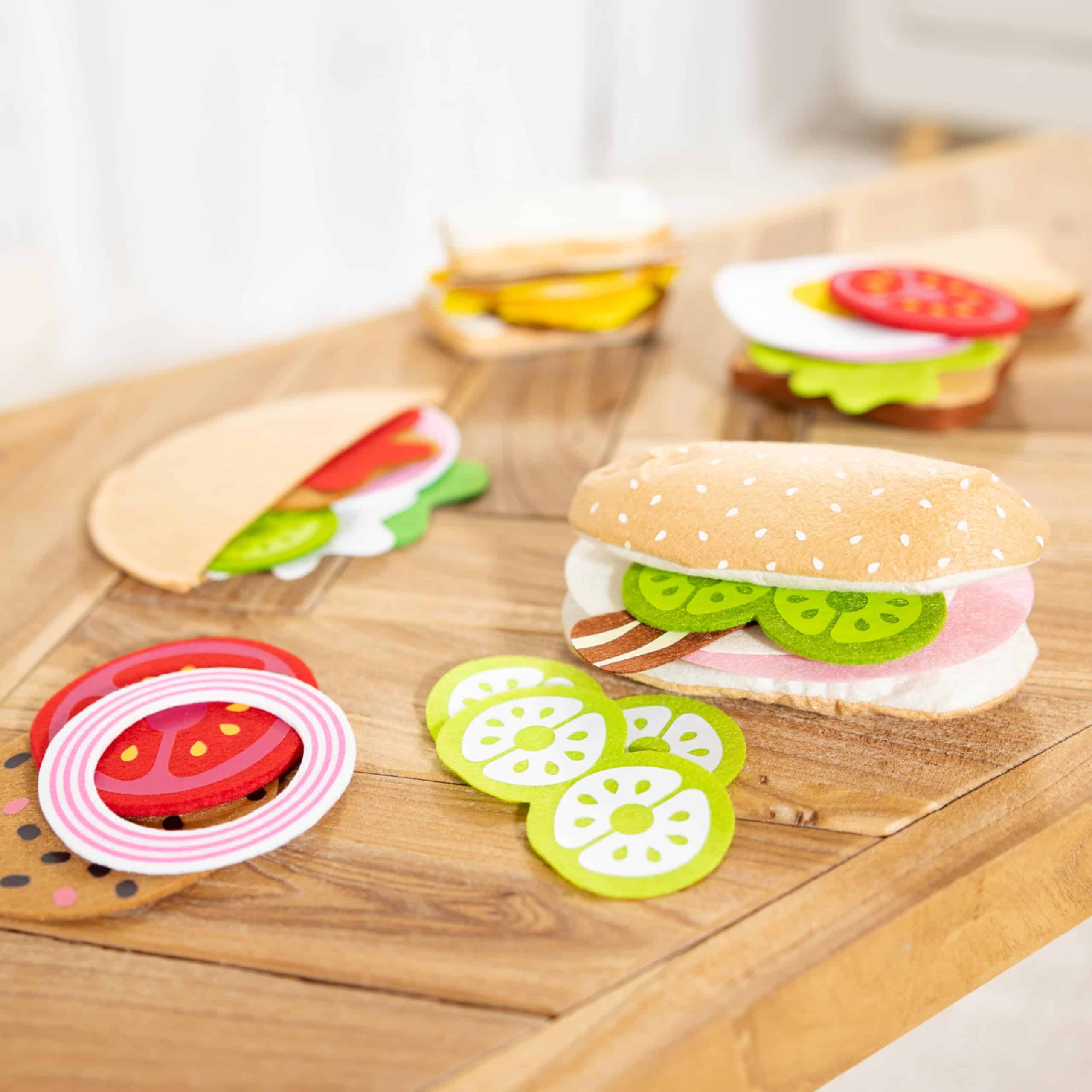 Melissa & Doug Felt Food Sandwich Play Food Set (33 pcs) - Felt Sandwich Play Set For Kids - Image 9