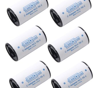 LAMPVPATH (Pack of 6) C Battery Adapter, AA to C Battery Adapter Converter Spacer, C Size