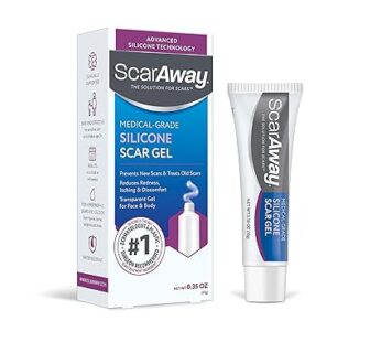 ScarAway Silicone Scar Gel, Helps Improve Size, Color & Texture of Hypertrophic & Keloid Scars from Injury, Burns & Surgery, Water Resistant, 10g (0.35 Oz)