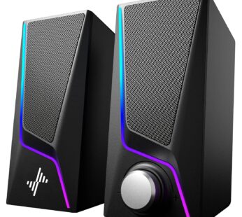 Computer Speakers, PC Speakers with 6 Lighting Modes, USB Powered Computer Speakers for De