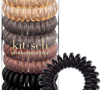 Kitsch Spiral Hair Ties for Women – Coil Hair Ties for Thick Hair | No Crease Hair Tie | S