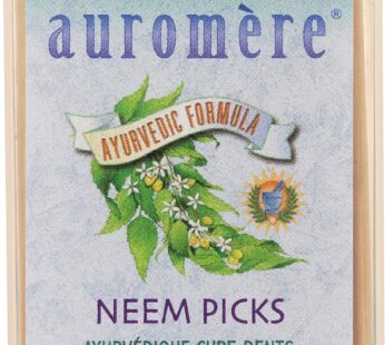 Auromere Ayurvedic Neem Toothpicks – Vegan, Natural, Non GMO, Made from Birchwood (100 Cou