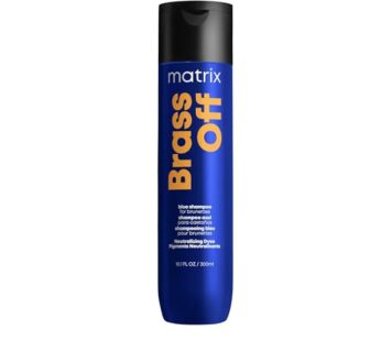Matrix Brass Off Blue Shampoo | Color Depositing | Refreshes Hair & Neutralizes Brassy Tones | For Lightened Brunettes or Dark Blondes | For Color Treated and Natural Hair | Salon Shampoo