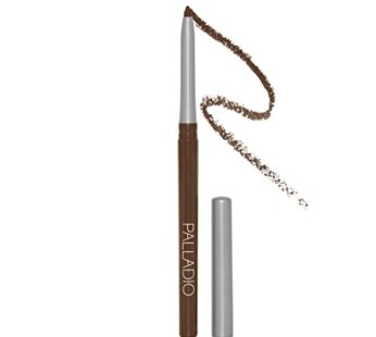 Palladio Retractable Waterproof Eyeliner, Richly Pigmented Color and Creamy, Slip Twist Up Pencil Eye Liner, Smudge Proof Long Lasting Application, All Day Wear, No Sharpener Required, Black Brown