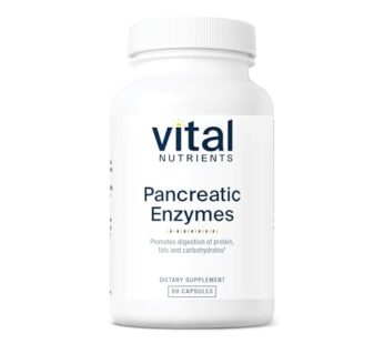 Vital Nutrients Pancreatic Enzymes 1000mg (Full Strength) | Pancreatin Digestion Supplement with Protease, Amylase & Lipase | Digestive Enzymes | Gluten, Dairy, and Soy Free | 90 Capsules