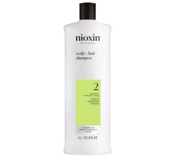 Nioxin Scalp + Hair Thickening System 2 Shampoo, For Natural Hair with Progressed Thinning, 33.8 fl oz (Packaging May Vary)