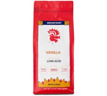 Puroast Low Acid Coffee , Whole Bean , Vanilla , Medium Roast , Certified Low Acid Coffee , pH 5.5+ , Gut Health , 2.2 LB , Higher Antioxidant , Smooth for Cold Brew & Iced Coffee , Flavored Coffee