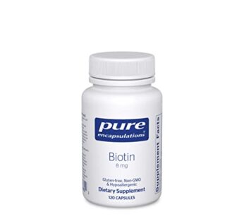Pure Encapsulations Biotin 8 mg – B Vitamin Supplement to Aid Stress Relief, Hair, Skin & Nail Strengthening, Metabolism, Carbohydrate Support & Nervous System* – with Premium Biotin – 120 Capsules