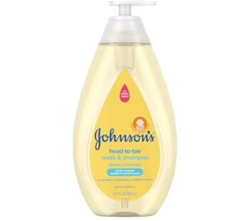 Johnson’s Head-to-Toe Gentle Tear-Free Baby & Newborn Wash & Shampoo, Sulfate-, Paraben- Phthalate- & Dye-Free, Hypoallergenic Wash for Sensitive Skin & Hair, 27.1 fl. Oz