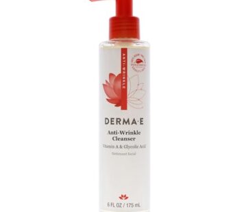 DERMA-E Anti-Wrinkle Cleanser ? Anti-Aging Face Wash with Glycolic Acid and Vitamin A ? Gentle Cleansing and Exfoliating Facial Wash Removes Makeup, Oil and Impurities, 6 oz