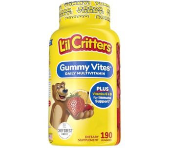 L?il Critters Gummy Vites Daily Gummy Multivitamin for Kids, Vitamin C, D3 for Immune Support Cherry, Strawberry, Orange, Pineapple and Blueberry Flavors, 190 Gummies