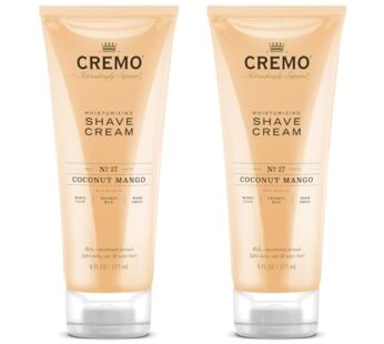 Cremo Coconut Mango Moisturizing Shave Cream, Astonishingly Superior Ultra-Slick Shaving Cream for Women Fights Nicks, Cuts and Razor Burn, 6 Fl Oz (Pack of 2)