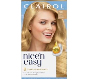 Clairol Nice’n Easy Permanent Hair Dye, 9G Light Golden Blonde Hair Color, Pack of 1