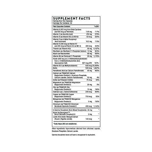THORNE Basic Nutrients 2/Day - Comprehensive Daily Multivitamin with Optimal Bioavailability - Vitamin and Mineral Formula - Gluten-Free, Dairy-Free, Soy-Free - 60 Capsules - 30 Servings - Image 2
