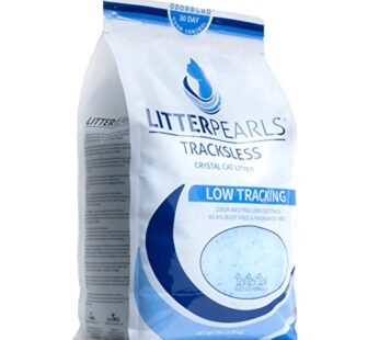 Litter Pearls Tracksless Unscented Non-Clumping Crystal Cat Litter with Odorbond, 7 lb, White, Clear and Blue Crystals