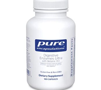 Pure Encapsulations Digestive Enzymes Ultra with Betaine HCl – Vegetarian Digestive Enzyme Supplement to Support Protein, Carb, Fiber, and Dairy Digestion* – 180 Capsules