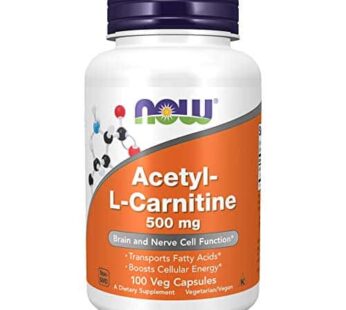 NOW Supplements, Acetyl-L Carnitine 500 mg, Amino Acid, Brain And Nerve Cell Function*, 100 Veg Capsules