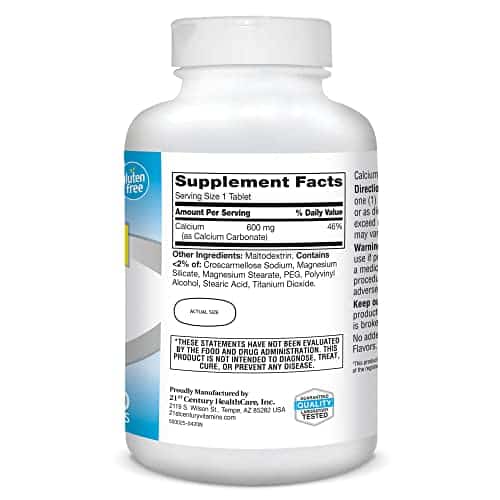 21st Century Calcium Supplement, 600 mg, Tablet, 400 Count - Image 4