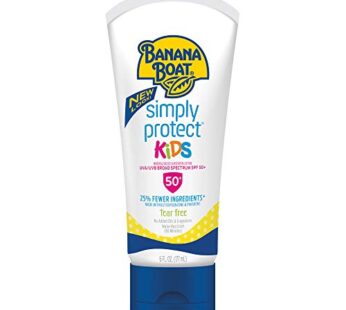 Banana Boat Simply Protect Mineral-Based Sunscreen Lotion for Kids, SPF 50+, Tear Free, 25% Fewer Ingredients, 6oz.