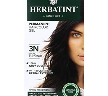 Herbatint Permanent Haircolor Gel, 3N Dark Chestnut, Alcohol Free, Vegan, 100% Grey Coverage – 4.56 oz