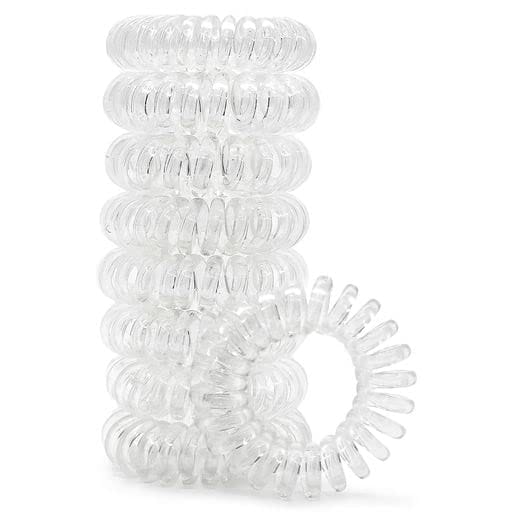 Kitsch Spiral Hair Ties for Women - Coil Hair Ties for Thick Hair, No Crease Hair Tie, Spiral Hair Ties No Damage, Hair Coils & Phone Cord Hair Ties for Thin Hair, Hair Ties Spiral, 8pcs (Transparent) - Image 8