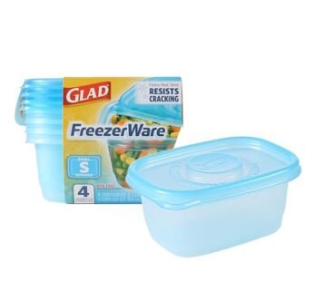 Gladware Freezerware Food Storage Containers | Small Food Storage Containers, Small Containers in Rectangle Shape Hold up to 24 Ounces of Food, 4 Count Set