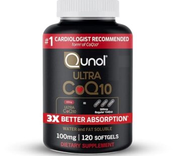 Qunol CoQ10 100mg Softgels, Ultra CoQ10 100mg, 3x Better Absorption, Antioxidant for Heart Health & Energy Production, Coenzyme Q10 Vitamins and Supplements, 4 Month Supply, 120 Count
