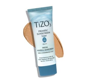 TiZO3 Facial Mineral Sunscreen and Primer, Tinted Broad Spectrum SPF 40 with Antioxidants, Sheer matte finish, Fragrance-Free, Oil-Free, Dermatologist-recommended, PA+++ 1.75 oz