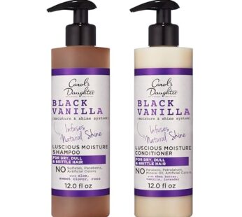 Carol’s Daughter X Coco Gauff Unmatched Moisture Bundle: Black Vanilla Sulfate Free Shampoo and Conditioner Set for Curly, Wavy or Natural Hair, Moisturizing Hair Care for Dry, Damaged Hair, 1 Kit