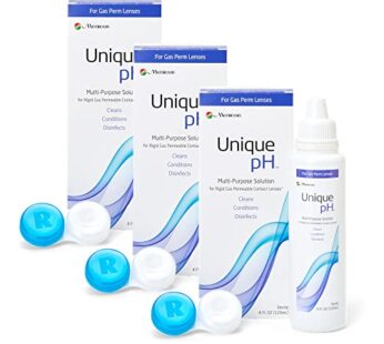 Menicon Unique pH Multi-Purpose Solution with RGP Lens Case, 4 Fl Oz (Pack of 3)