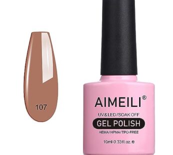AIMEILI Soak Off U V LED Nude Gel Nail Polish – Stella Anethum (107) 10ml