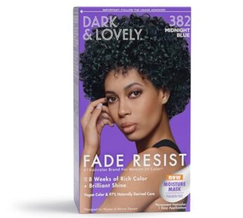 SoftSheen-Carson Dark and Lovely Fade Resist Rich Conditioning Hair Color, Permanent Hair Color, Up To 100 percent Gray Coverage, Brilliant Shine with Argan Oil and Vitamin E, Midnight Blue