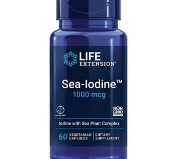 Life Extension Sea-Iodine?, kelp and bladderwrack-derived iodine, supports healthy levels of this essential nutrient for thyroid health and beyond, non-GMO, gluten-free, vegetarian, 60 capsules