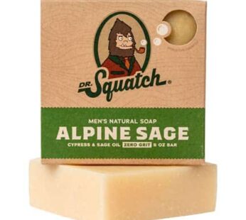 Dr. Squatch All Natural Bar Soap for Men with Zero Grit, Alpine Sage
