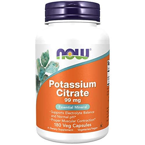 NOW Supplements, Potassium Citrate 99 mg, Supports Electrolyte Balance and Normal pH*, Essential Mineral, 180 veg Capsules