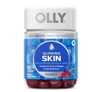 OLLY Glowing Skin Gummy, 25 Day Supply (50 Count), Plump Berry, Hyaluronic Acid, Collagen, Sea Buckthorn, Chewable Supplement (Packaging May Vary)