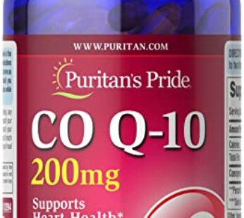 Puritan’s Pride Q-Sorb CoQ10 200mg Supports Heart Health,120 Softgels