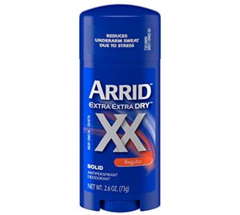 Arrid XX Extra Extra Dry Solid Antiperspirant Deodorant, Regular, 2.6 Oz (Pack of 6)