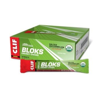 CLIF BLOKS – Salted Watermelon Flavor with 2X Sodium – Energy Chews – Non-GMO – Plant Based – Fast Fuel for Cycling and Running – Quick Carbohydrates and Electrolytes – 2.12 oz. (18 Count)