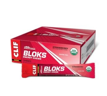 CLIF BLOKS – Strawberry Flavor – Energy Chews – Non-GMO – Plant Based – Fast Fuel for Cycling and Running – Quick Carbohydrates and Electrolytes – 2.12 oz. (18 Count)