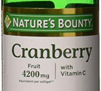 Nature’s Bounty Cranberry Fruit 4200 mg, Plus Vitamin C, 120 Softgels (Pack of 2)