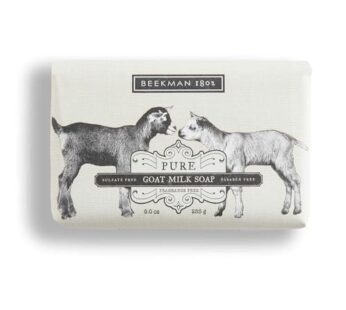 Beekman 1802 Goat Milk Body Soap Bar, Pure – Fragrance Free – 9 oz – Nourishes, Moisturizes & Hydrates – 100% Vegetable Soap with Lactic Acid – Good for Sensitive Skin – Cruelty Free
