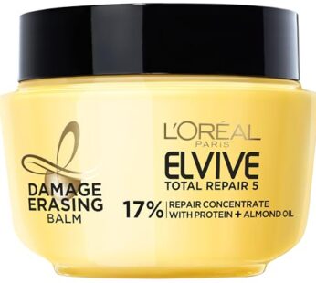 L’Oreal Paris Elvive Total Repair 5 Damage-Erasing Balm with Almond and Protein, 8.5 Ounce